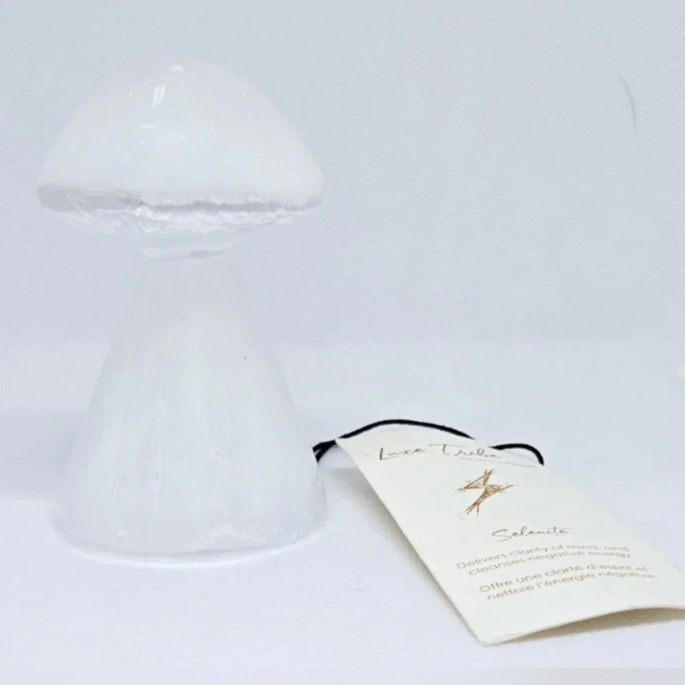 Luxe Tribe Selenite Mushroom Decor